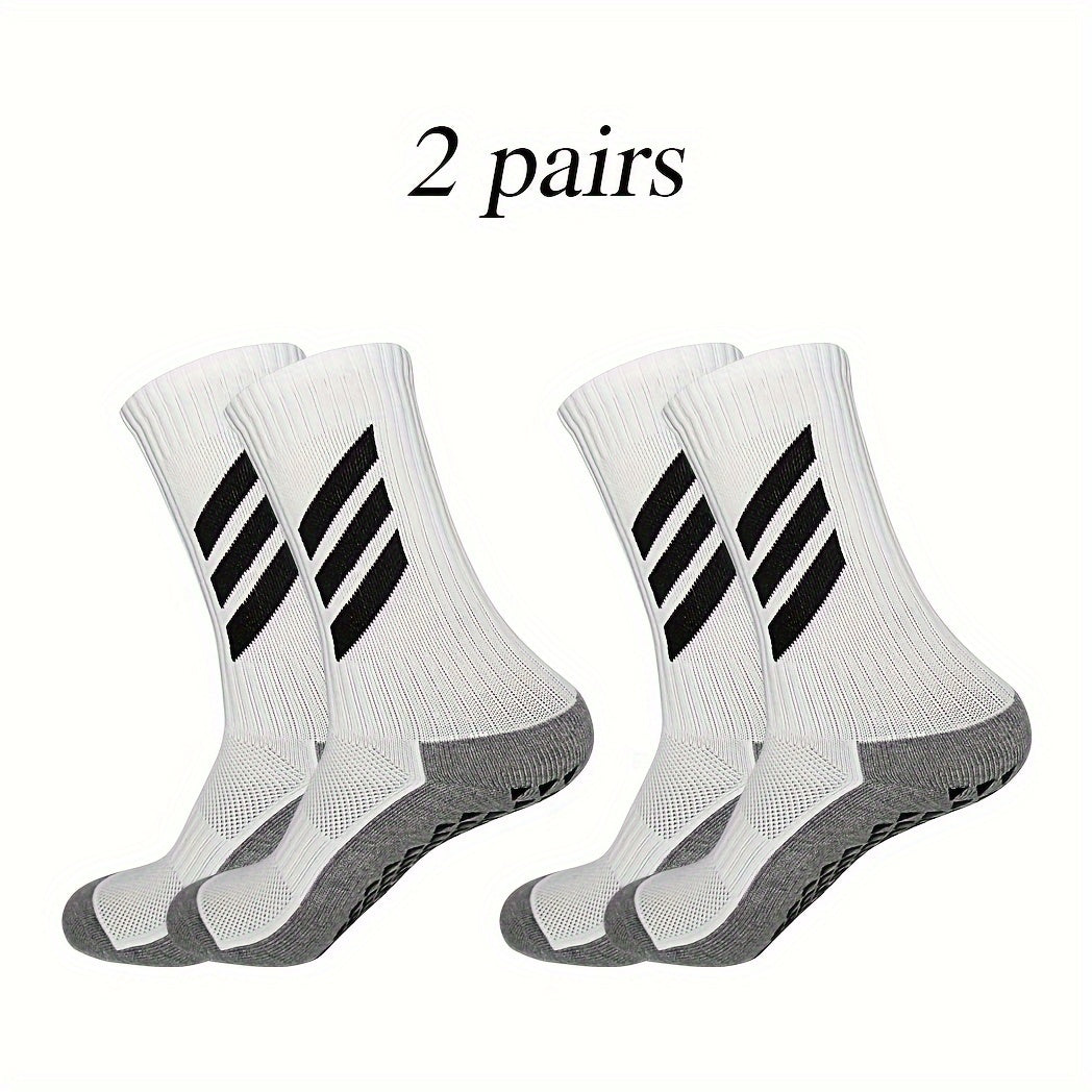 2 Pairs Non Slip Soccer Socks Outdoor Sports Socks Football Socks