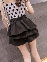 High Waist Ruffle Trim Skirts for Women