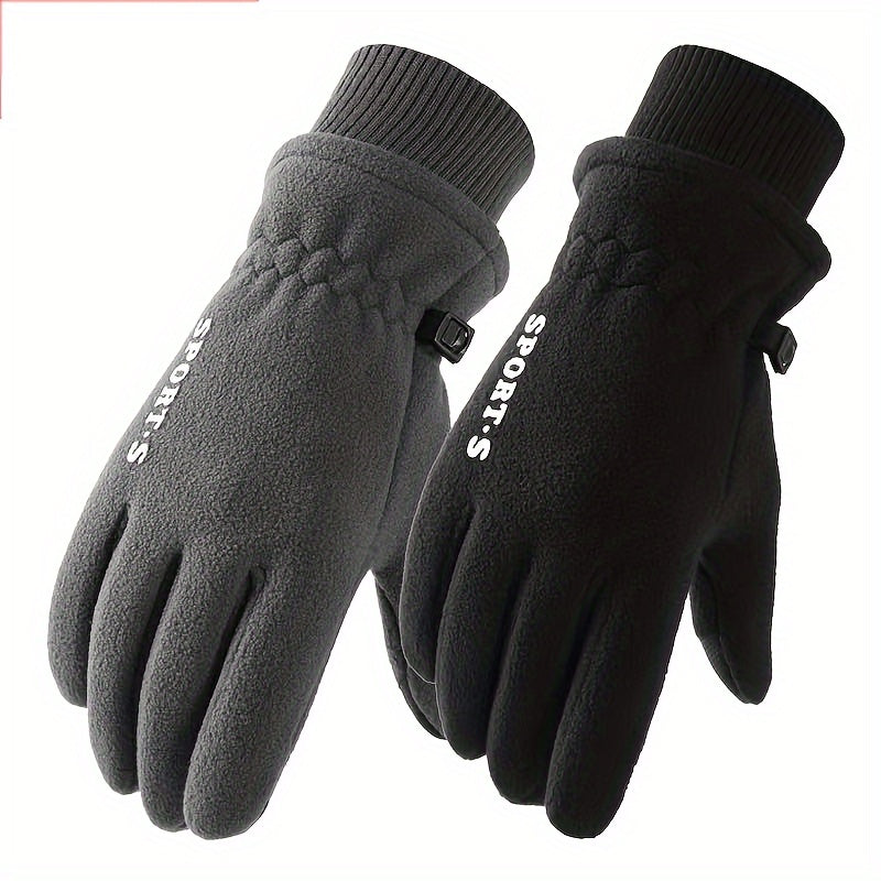 Men's Winter Cycling Gloves Touch Screen Polar Fleece Warm Sports Driving Gloves