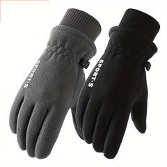 Men's Winter Cycling Gloves Touch Screen Polar Fleece Warm Sports Driving Gloves