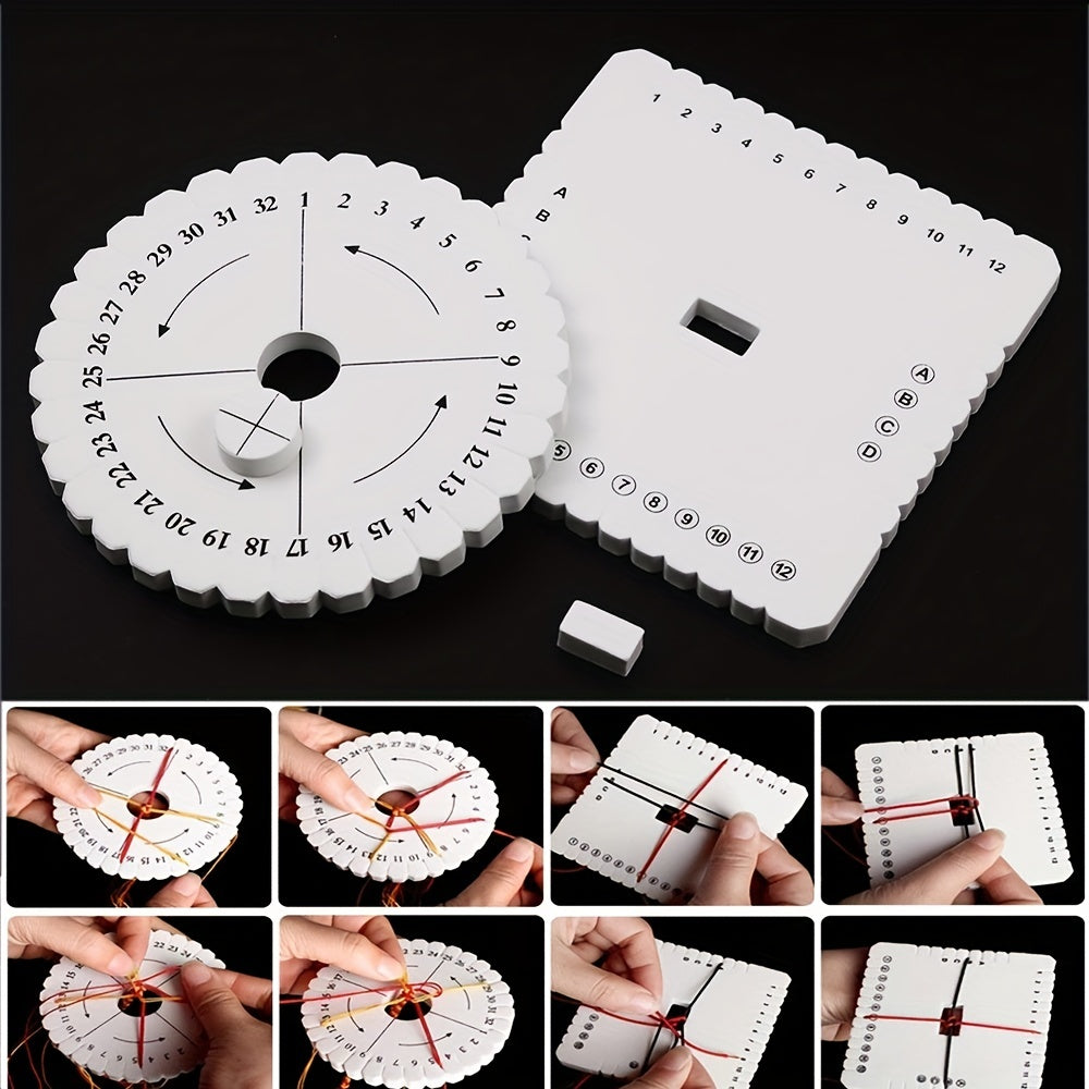 4pcs Beading Cord Disc Disk Braiding Weaving Plate Hand Bracelet Knitting Tools