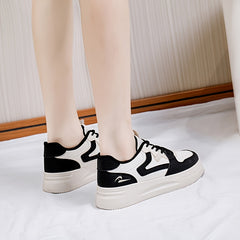 Platform Skate Sneakers Casual Lace up PVC Running Shoes Women's