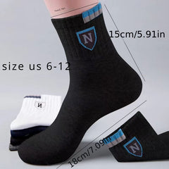 5 Pairs Men's Crew Socks Breathable Casual Unisex Socks All Seasons