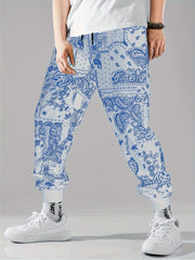 Men's Paisley Graphic Joggers Active Stretch Sports Pants