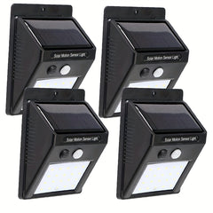 4pcs Solar Sports Induction Wall Lamp Outdoor Waterproof for Yard Balcony Fence
