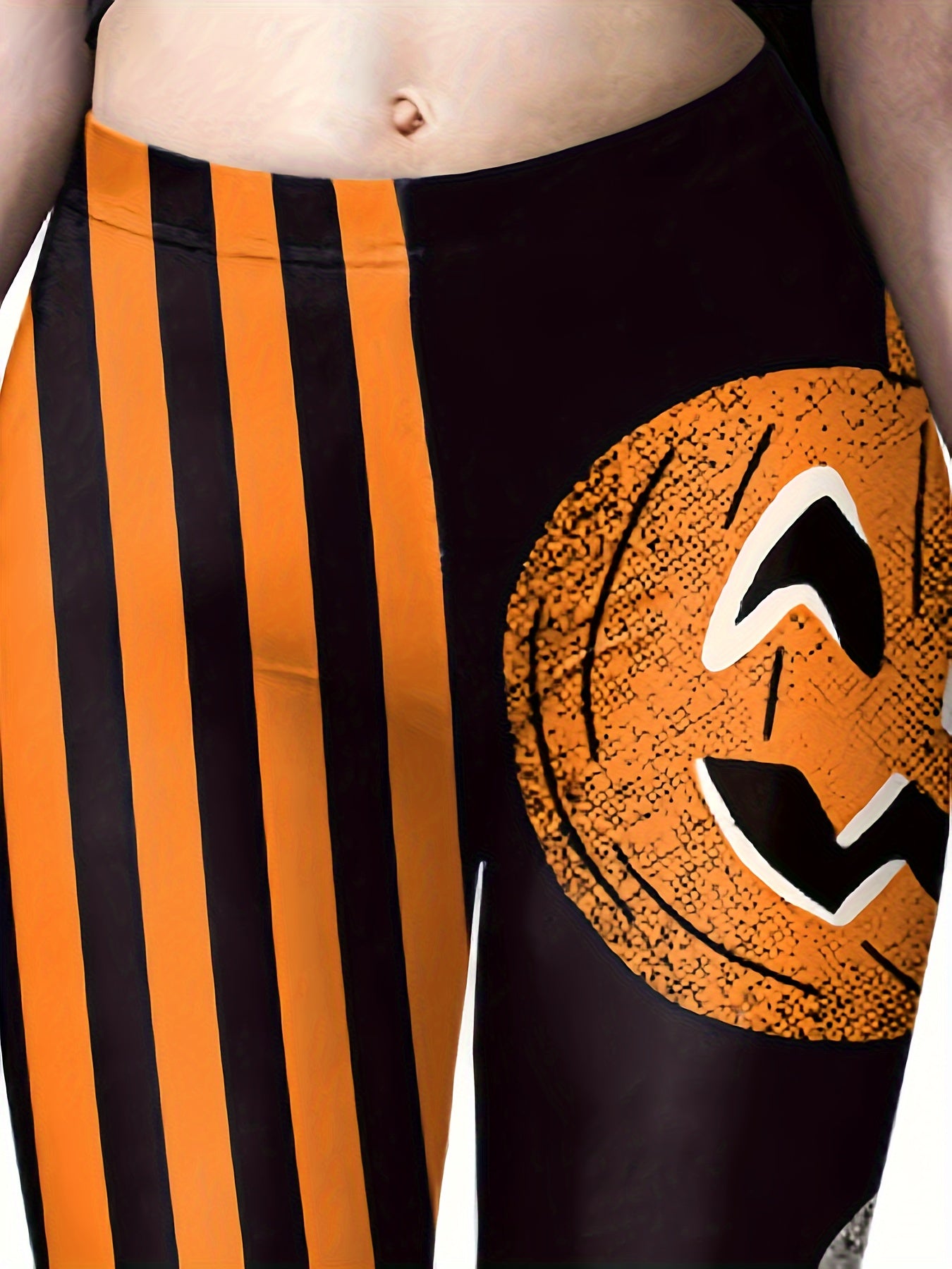 Halloween Pumpkin Print Leggings Stretch Fitness Yoga Pants
