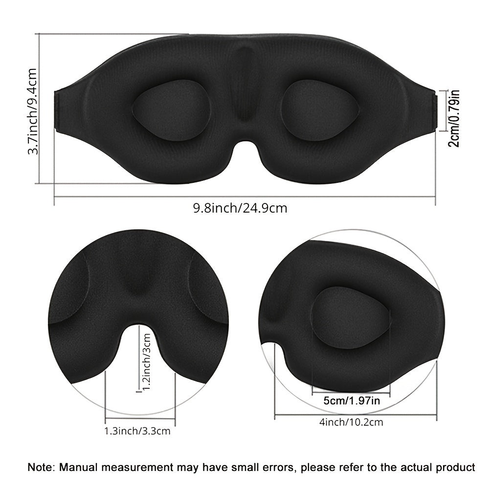 4pcs Blackout Eye Mask With Earplugs & Storage Bag 3D Contoured Blindfold