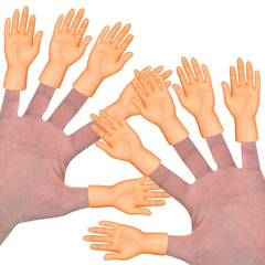 10 Packs Tiny Finger Hands Mini Hand Finger Puppets Realistic Rubber Hand
