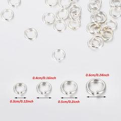 30pcs 925 Sterling Silver Open Jump Rings 3 6mm Split Ring Connectors