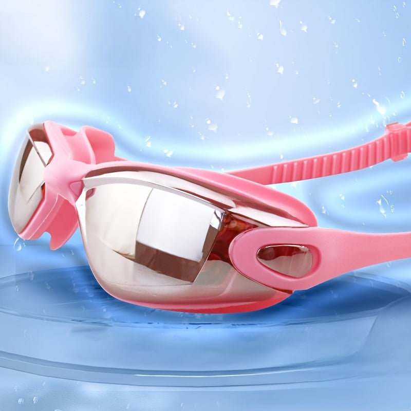 Swimming Set Anti-fog Goggles, Cap, Nose Clip, Earplugs