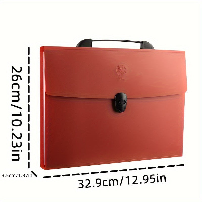 Expanding File Organizer with 13 Transparent Pockets Secure Buckle Labeling Tabs
