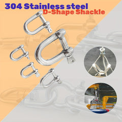 4pcs Stainless Steel 304 D Shackle Chains Wirerope Lifting