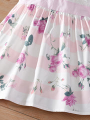 Sleeveless Rose Print Summer Dress for Toddler Girls