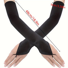 D EXCEED Women's Long Fingerless Sheer Gloves for Weddings and Events