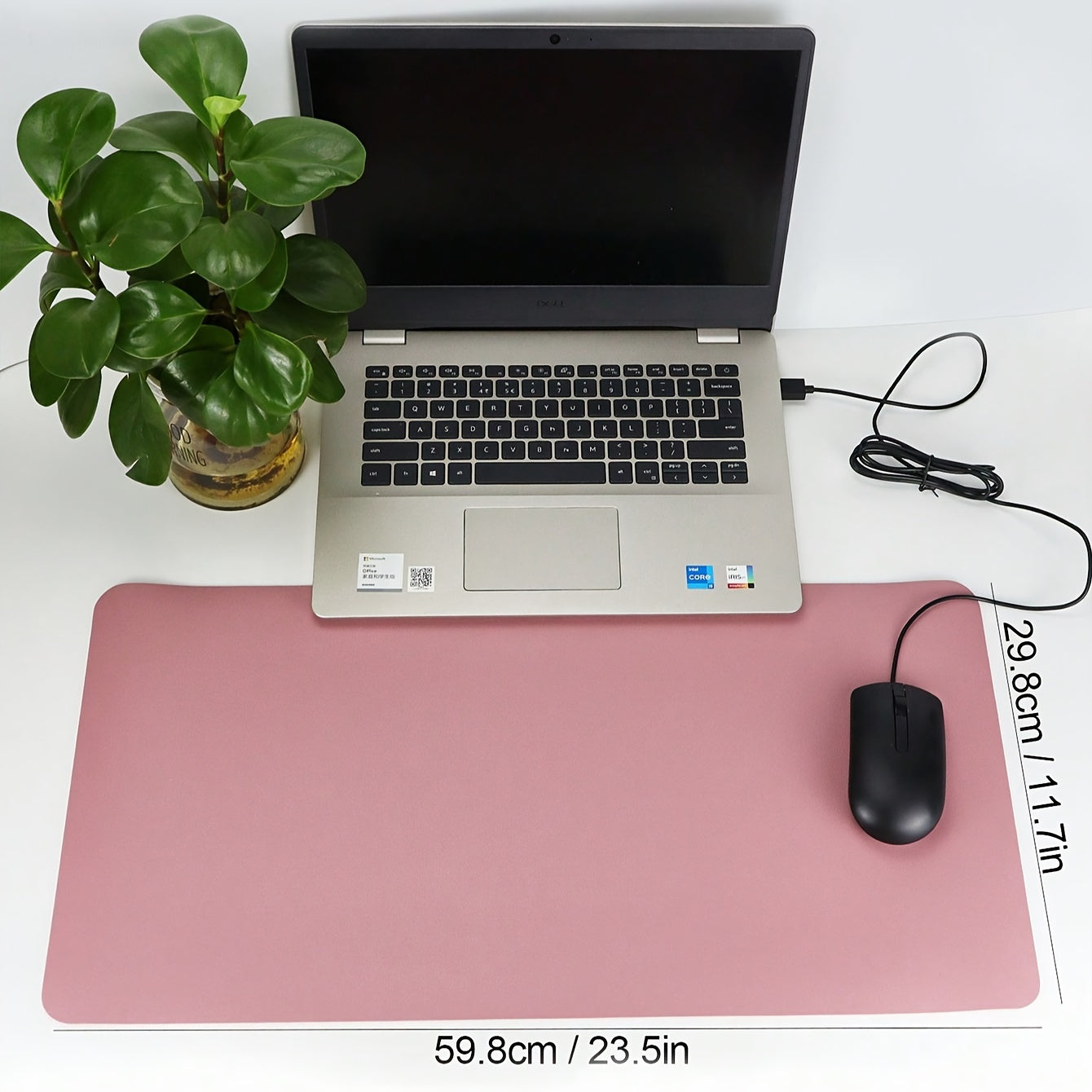Purple Powder PU Leather Waterproof Mouse Pad for Offices, Schools, Homes