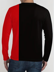 Men's Block Long Sleeve T shirt Casual Comfy Tees For Autumn