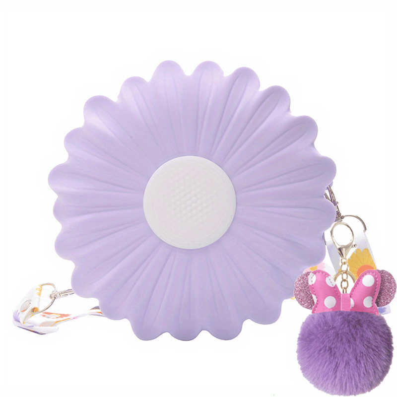 Girls Flower Silicone Zipper Messenger Bag With Bowknot Pendant