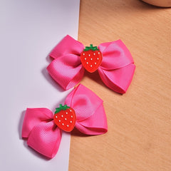 2pcs Baby Girls Strawberry Bow Hair Clip Hairpin Headwear Children's Gift