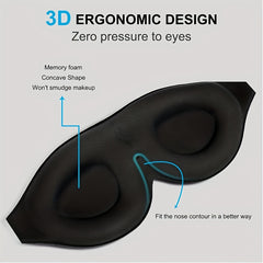 3D Contoured Sleep Eye Mask Soft Blindfold Adjustable Strap