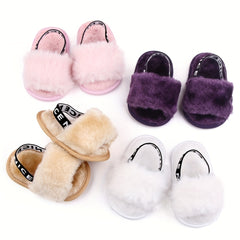 Flower Patterned Slip-on Fabric Shoes for Baby Girls