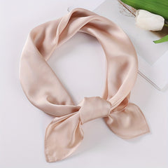 Solid Satin Square Scarf Classic Silk Scarf Bandana Women Head Scarf