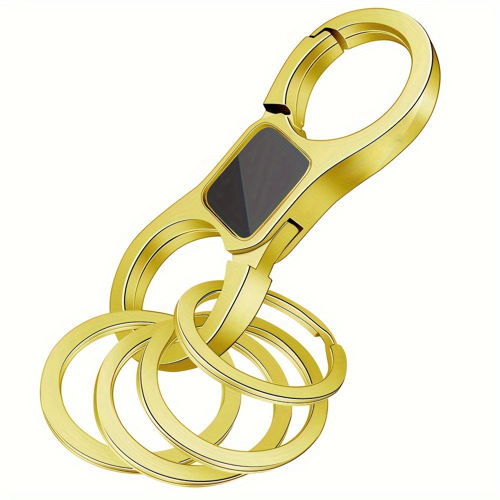 Heavy Duty Key Chain Quick Release Spring with 4 Key Rings