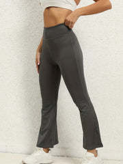 Flared Legs Yoga Pants High Stretch Tummy Control Casual Running Pants