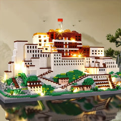 Buddha Palace Building Blocks Set, Mixed Colors ABS Material, Home Decoration