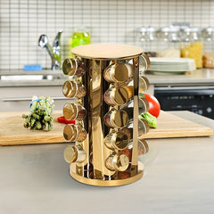 20pcs Spice & Seasoning Set Rotating Countertop Spice Rack