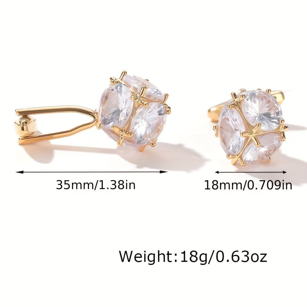 Zircon Inlaid Men's Cufflinks Closure Buckle
