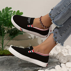 Women's Letter Decor Canvas Shoes Casual Slip On Outdoor Shoes