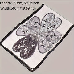 Geometric Flower Print Chiffon Scarf Thin Windproof Shawl