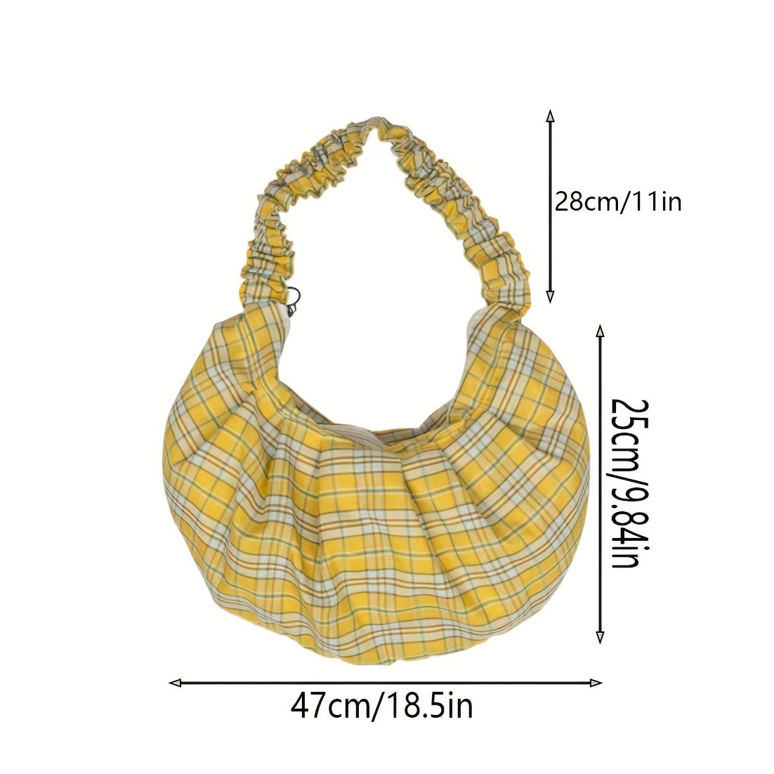 Plaid Pattern Crossbody Bag Dumpling Shoulder Bag