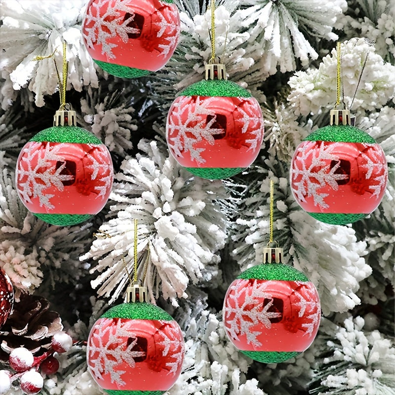 6pcs Painted Christmas Tree Hanging Balls