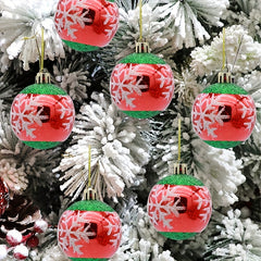 6pcs Painted Christmas Tree Hanging Balls