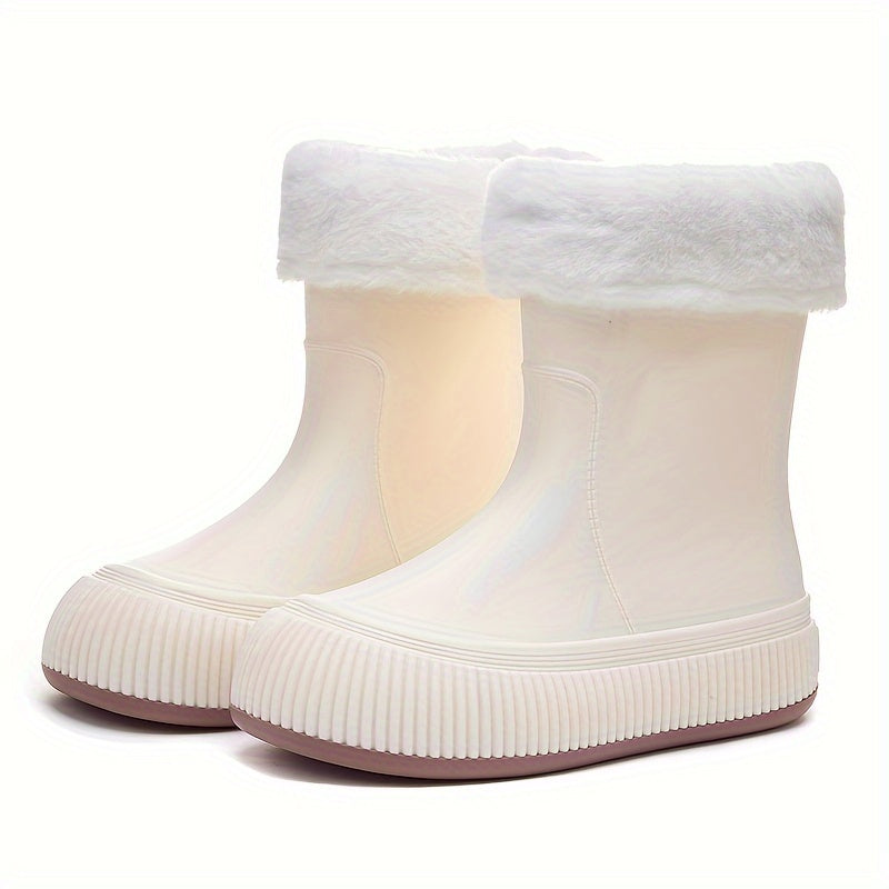 Thickened Warm Rain Boots Waterproof Short Boots Women's Rain Boots