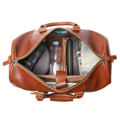 Vintage Cowhide Leather Handbag for Short Trips