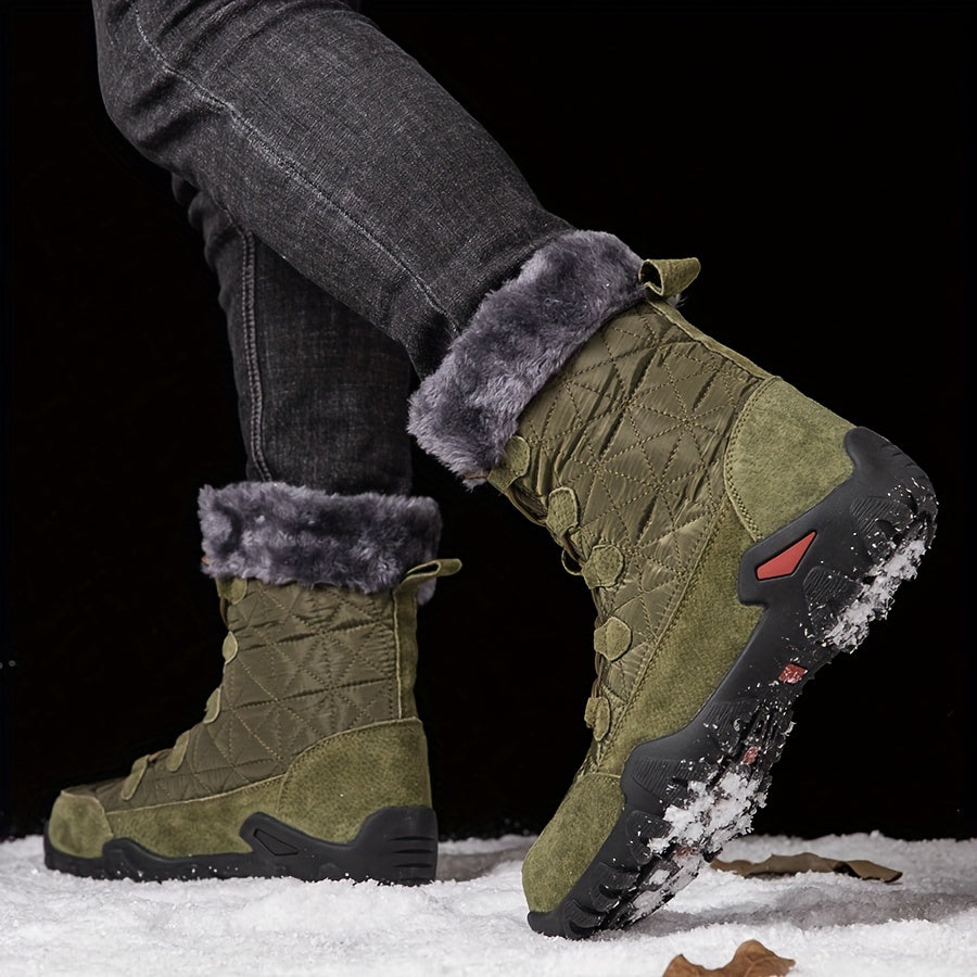 Men's Winter Snow Boots with Thermal Fuzzy Lining
