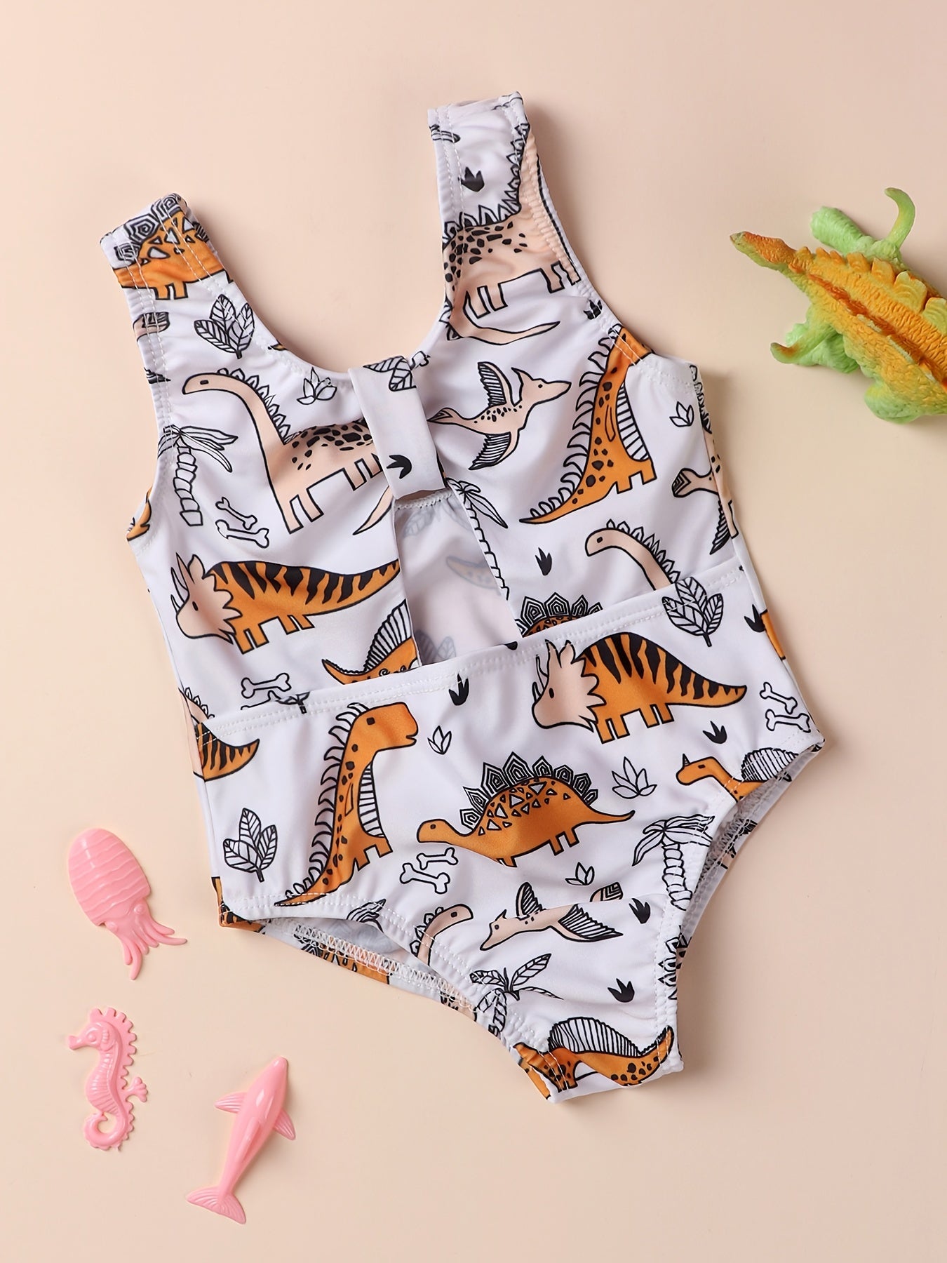 Baby Girls Dinosaur Print Swimsuit Summer