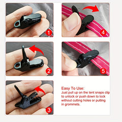 100PCS Tent Clips Waterproof Cloth Clip Curtain Clips For Tarps