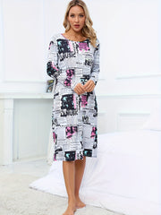 Comfy Long Sleeve Lounge Dress for Women
