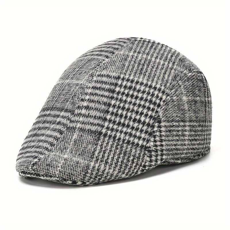 Men's Beret Painter Hat Plaid Casual Hats