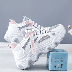 Thick Bottom Mesh Breathable Sneakers Heighten Comfortable Running Shoes