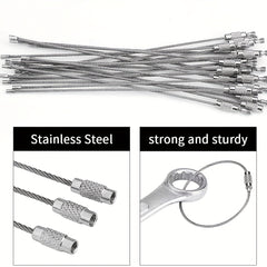 10pcs Stainless Steel Keychain Cable Key Ring Wire Keychain