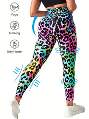 Leopard Print Yoga Leggings High Waist Workout Tight Pants