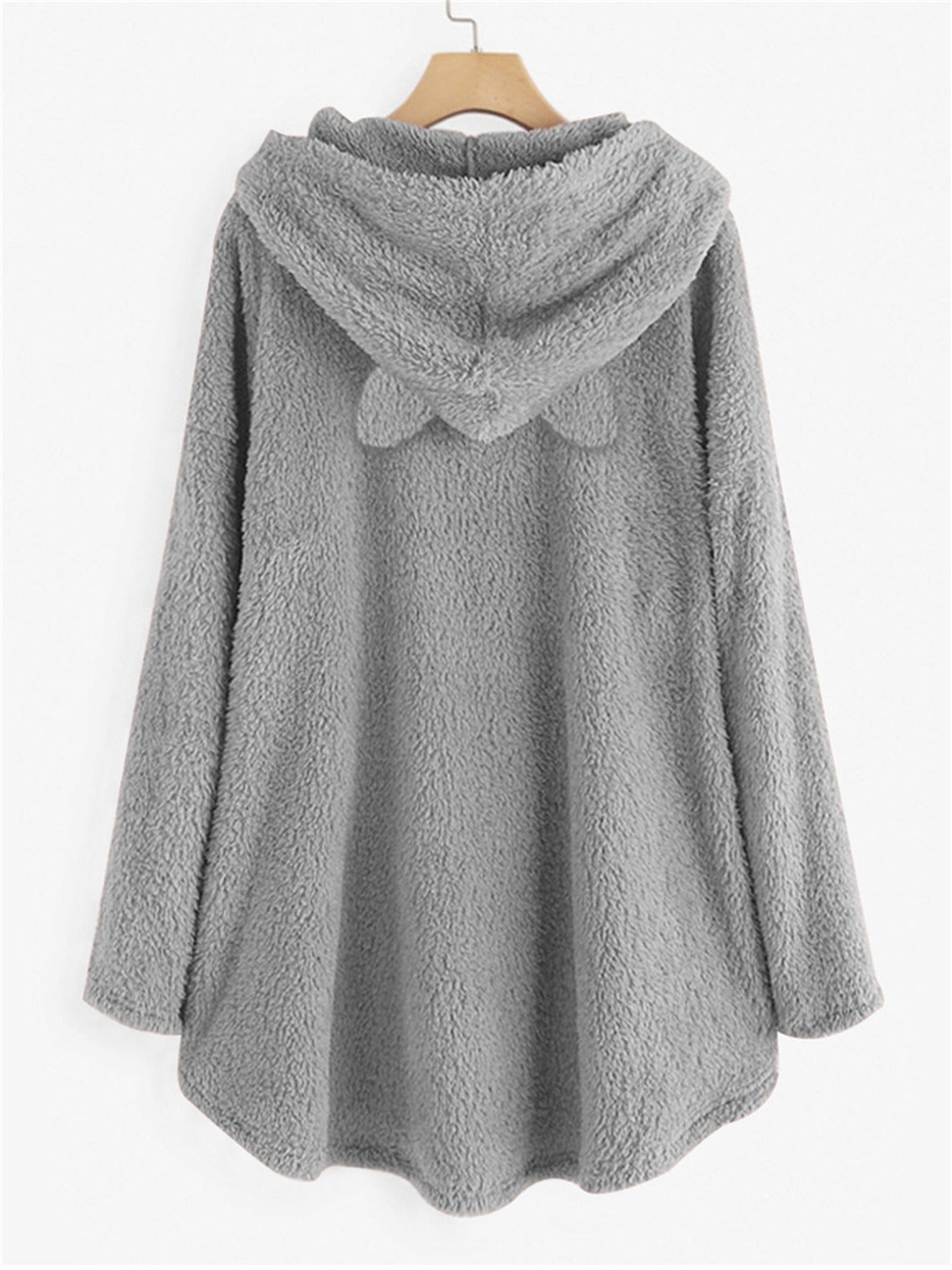 Fuzzy Cat Ear Hoodie Oversized Hooded Sweater Women's Clothing