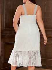 Solid Lace Midi Cami Dress