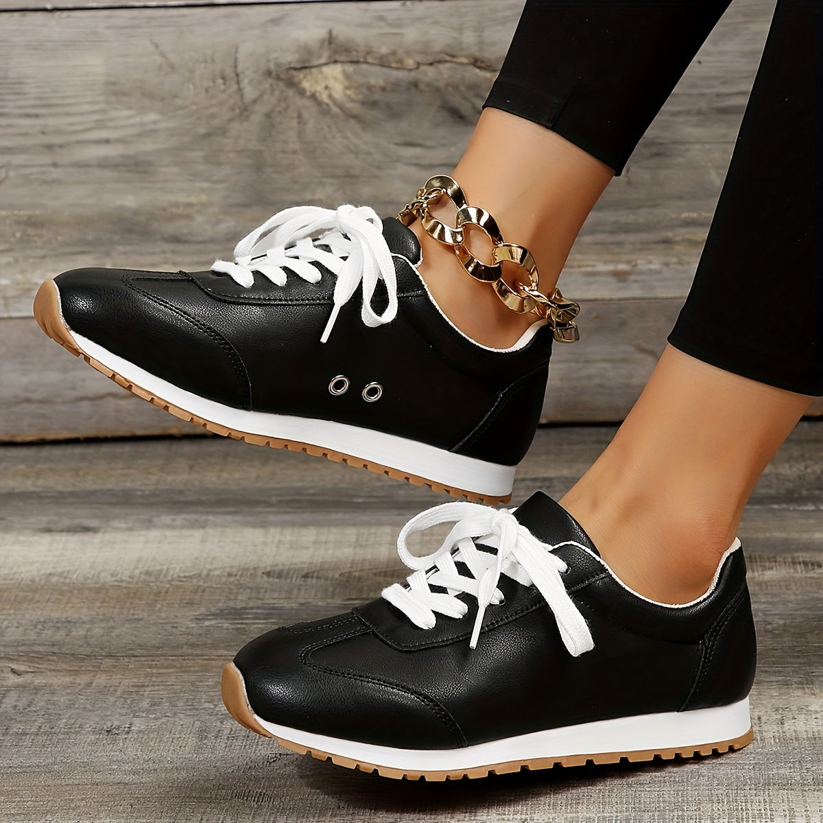 Women's Platform Sneakers Lace Up Outdoor Shoes Lightweight Trainers