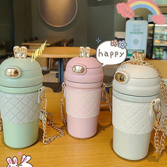 Rabbit Stainless Steel Insulation Cup with Bouncing Straw