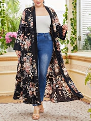 Colorblock Floral Print Maxi Wrap Dress